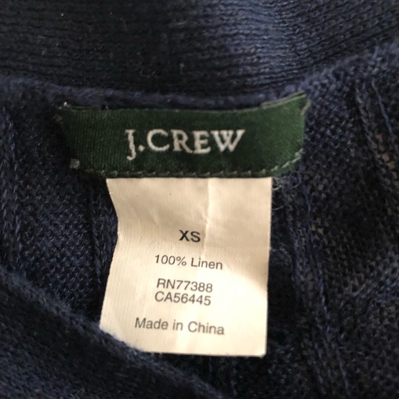 j. crew linen cable knit sweater in navy blue - Picture 2 of 8
